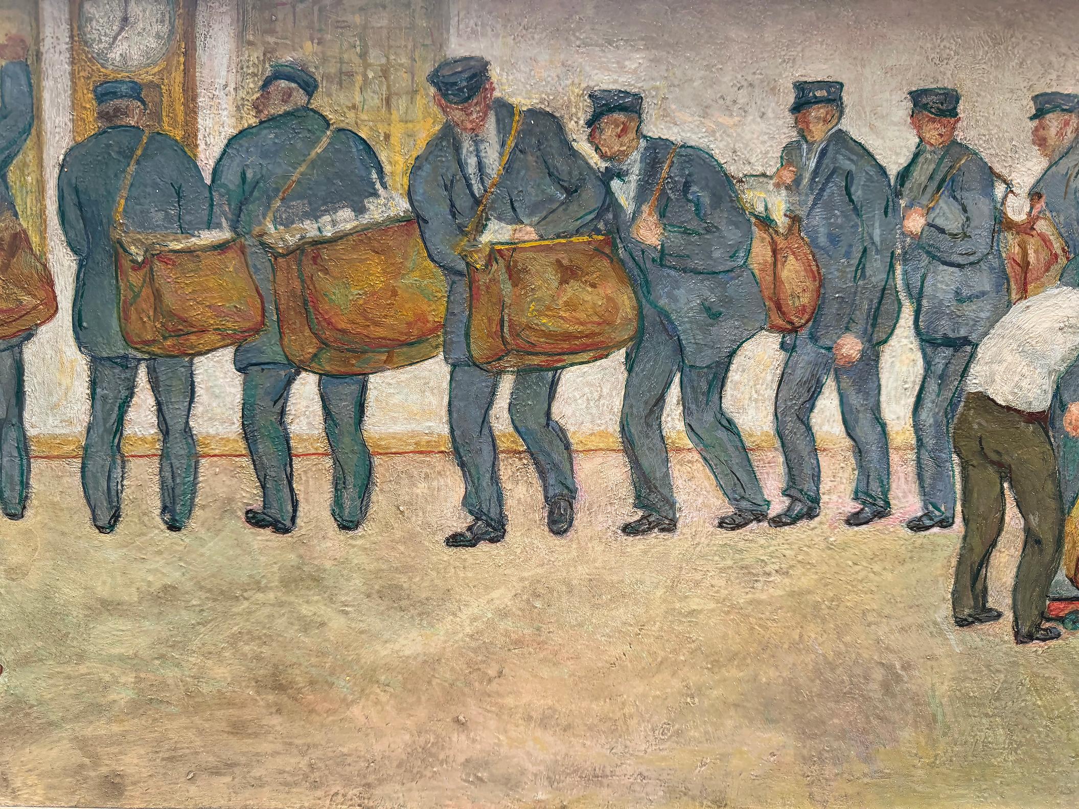 New York Era della Depressione - Viaggio nel Tempo  - Pittura di scena americana - Painting Realismo americano di Arnold Friedman