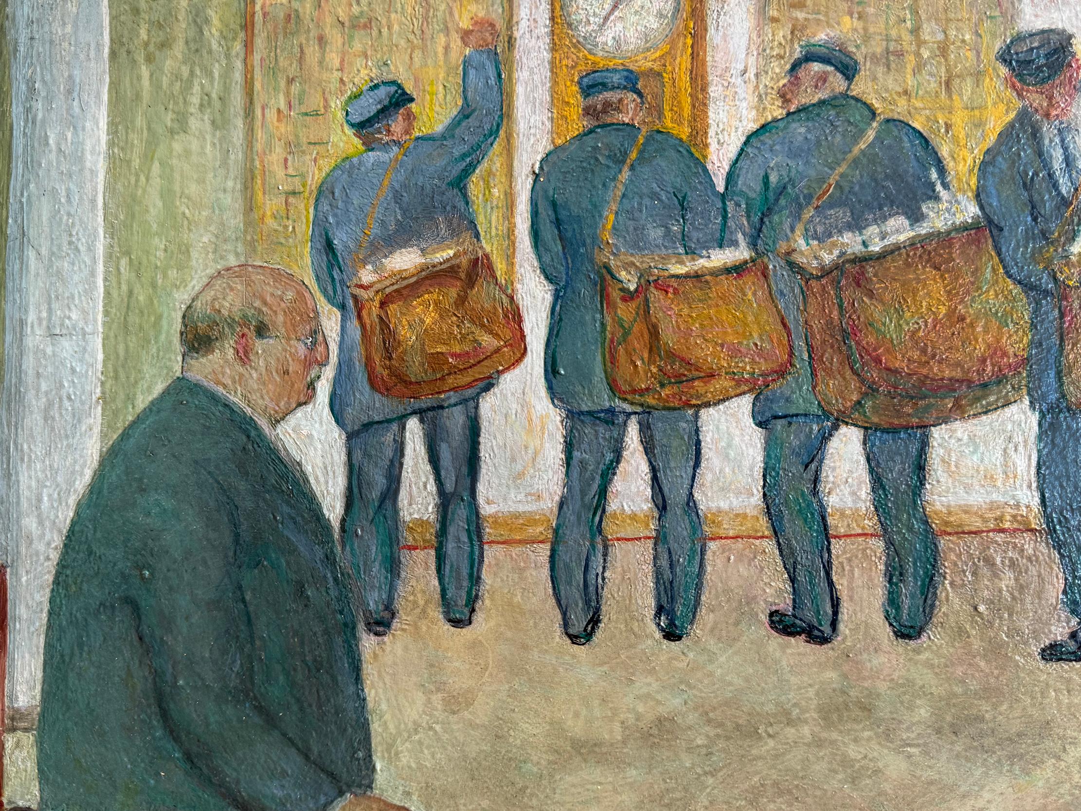 Si tratta di un dipinto che racconta di un uomo che viaggia nel passato e si confronta con una fase diversa della sua vita.
Arnold Friedman ha lavorato presso l'Ufficio Postale di New York per quattro decenni e, dopo il suo pensionamento, è tornato