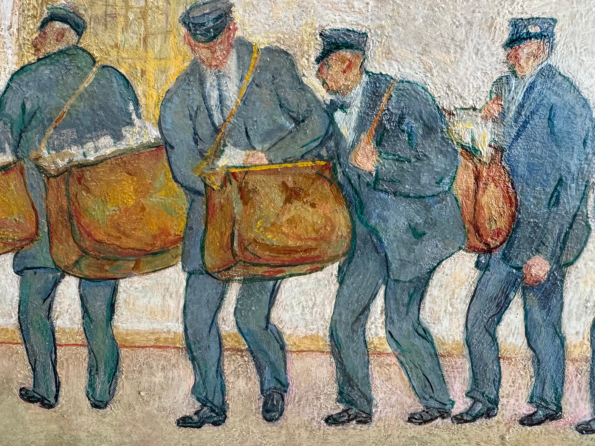 New York Era della Depressione - Viaggio nel Tempo  - Pittura di scena americana in vendita 1