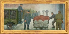 WPA American Scene Social Realism Mid 20th Century Modern Postal Workers Deco D