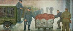 WPA American Scene Social Realism Mid 20th Century Modern Postal Workers Deco D