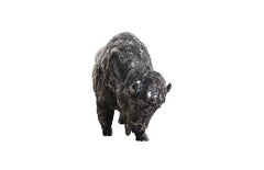 Buffalo, Silver Realist Sculpture by Arnold Goldstein