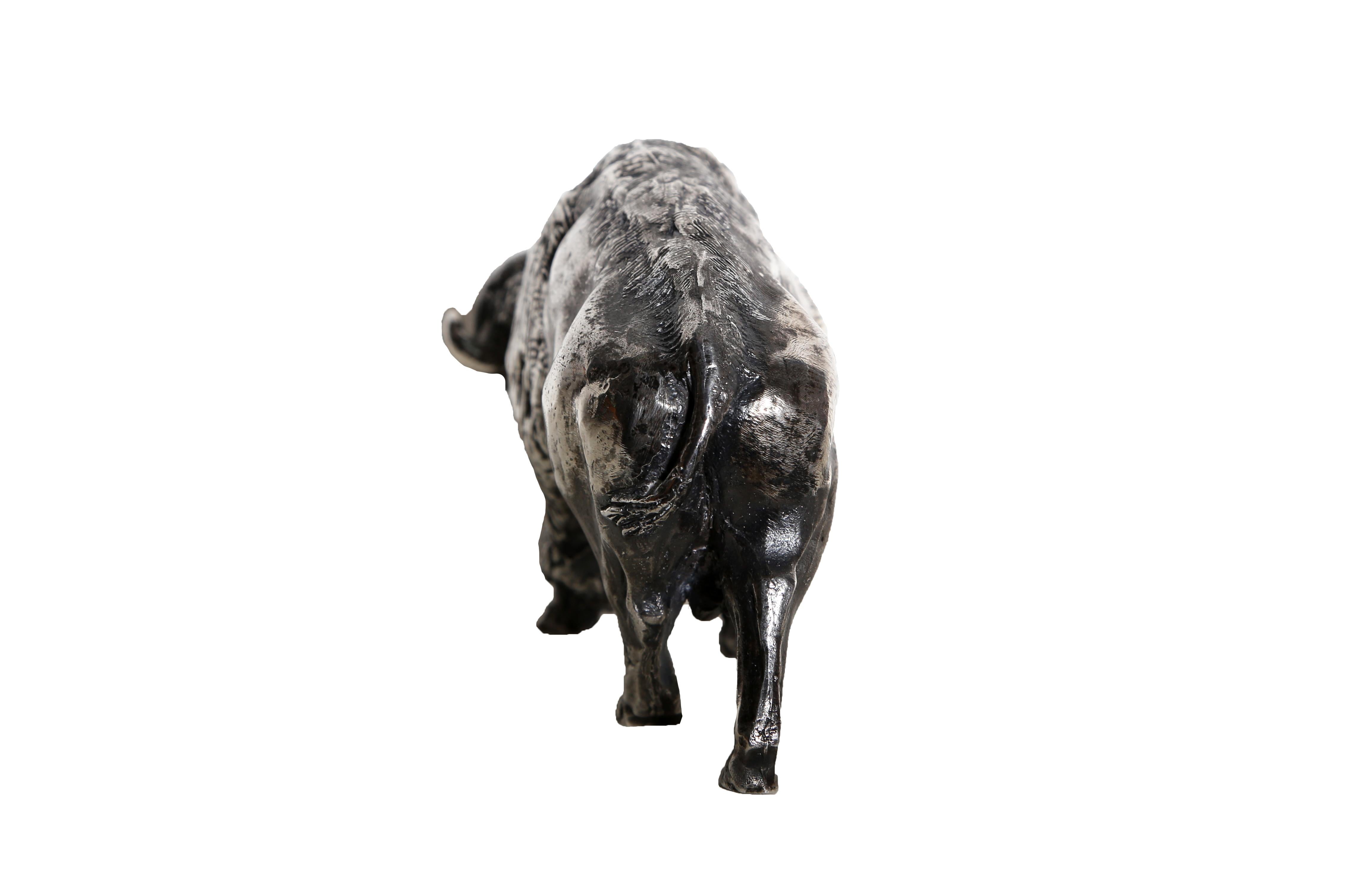 Buffalo, Silber-Skulptur von Arnold Goldstein im Angebot 2