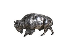 Vintage Buffalo, Silver Sculpture by Arnold Goldstein