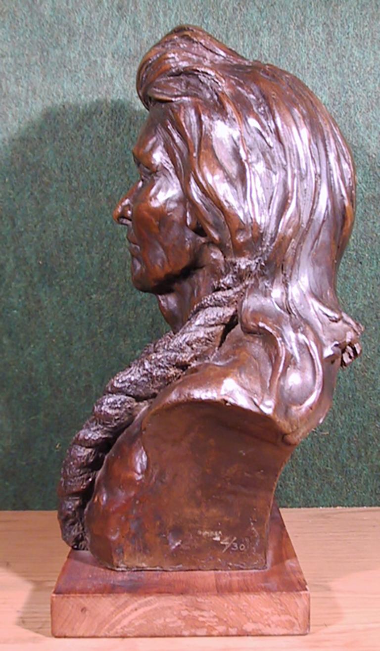 Capo Joseph dei Nez Perce Indians, scultura in bronzo di Arnold Goldstein in vendita 5