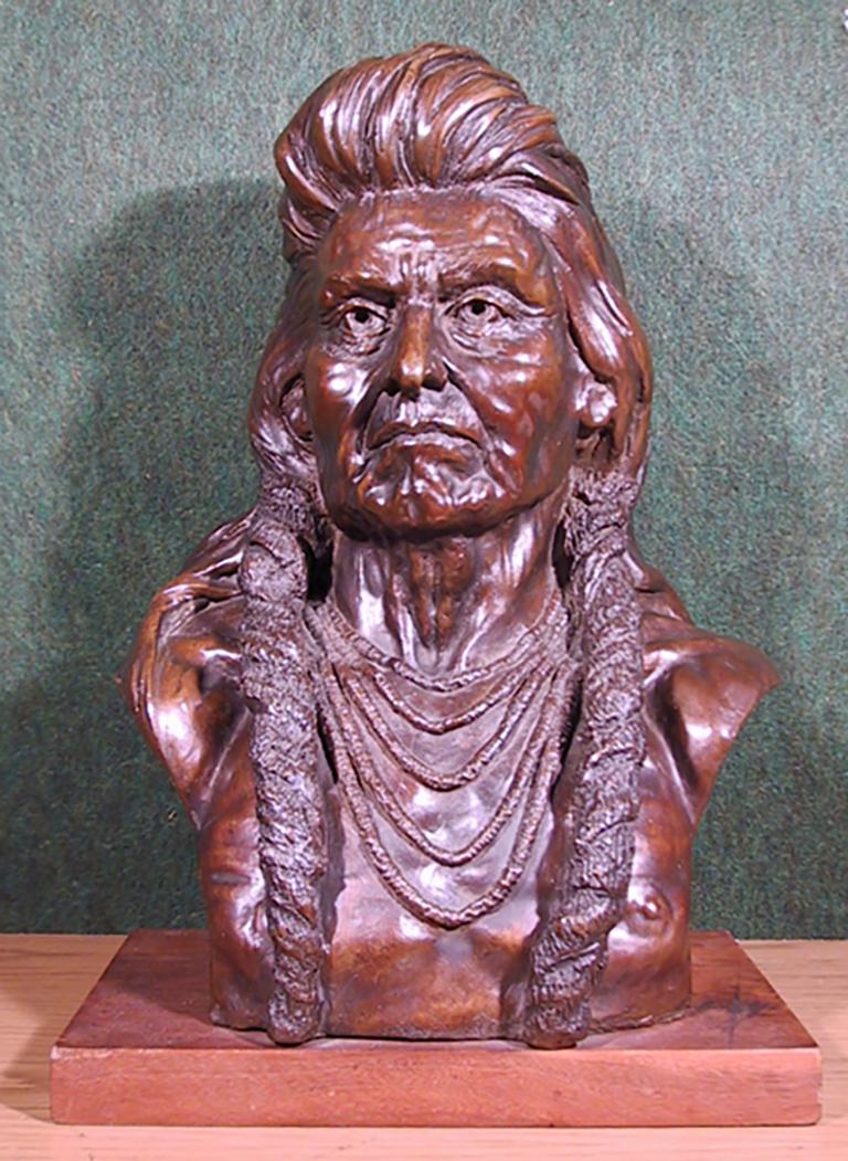 Chief Joseph of the Nez Perce Indians, Bronze Sculpture by Arnold Goldstein