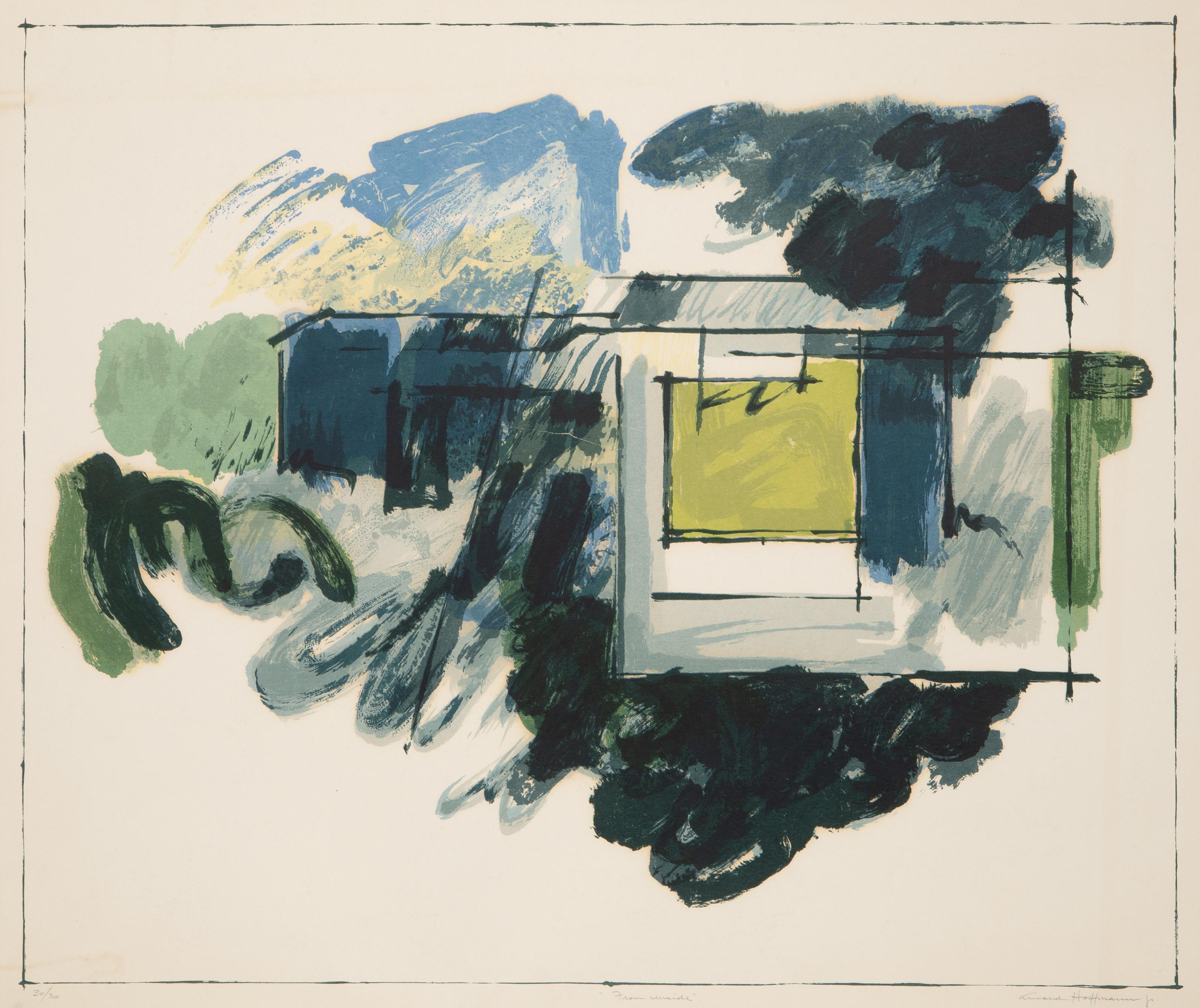  Arnold Hoffmann, Jr., American (1915 - 1991) -  From Inside, Medium: Lithograph, signed, titled and numbered in pencil, Edition: 30/30, Image Size: 21.5 x 26 inches, Size: 23.75 x 27.75 in. (60.33 x 70.49 cm) 
