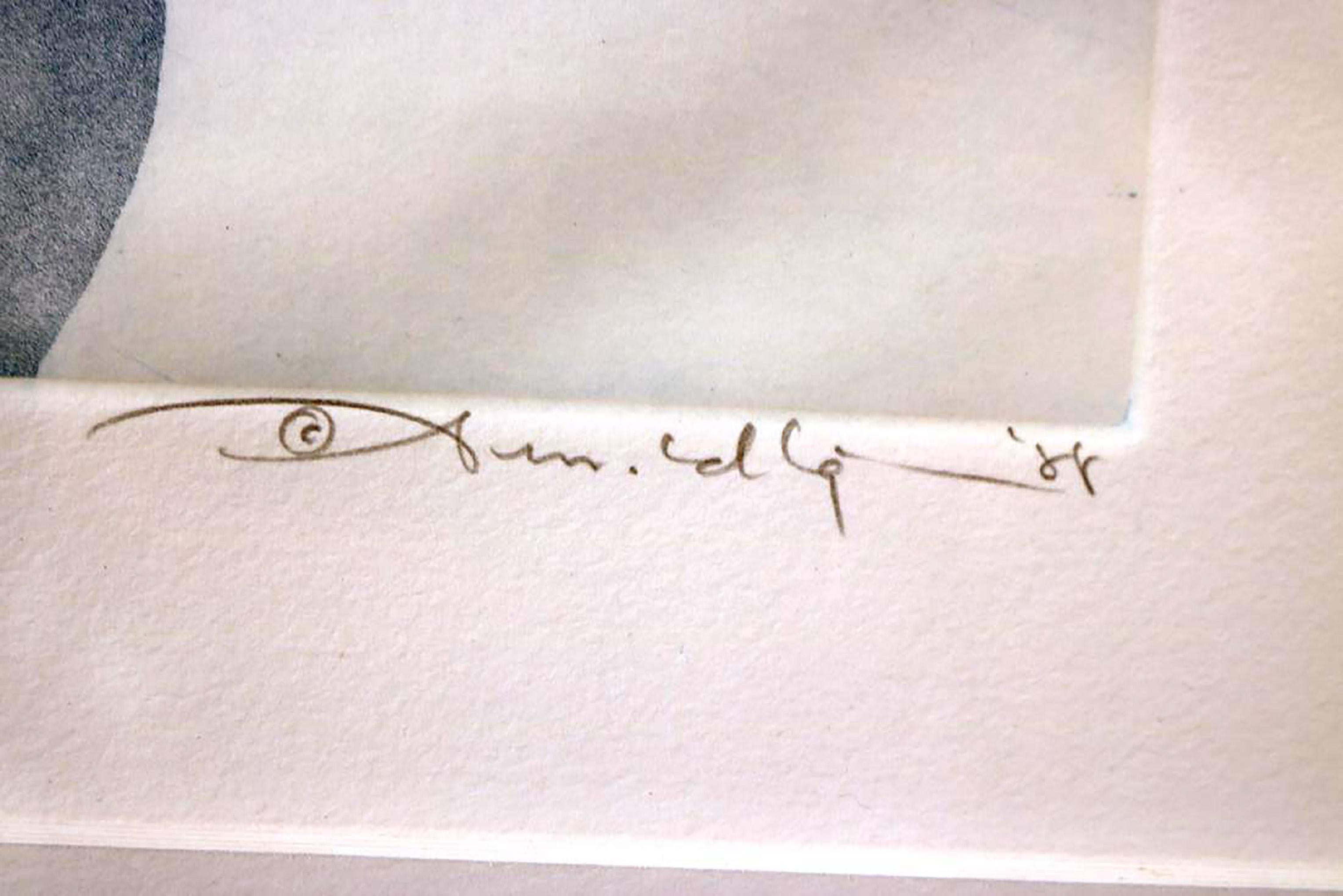 Lirio, exquisito aguafuerte y calcografía, Firmado/N Readers Digest Assoc Art Collection - Print Realista de Arnold Iger