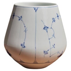 Arnold Krog Blue Fluted Large Vase for Royal Copenhagen #681