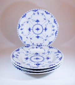 Arnold Krog - Royal Copenhagen Blue Fluted Musselmalet - 4 Dinner Plates 1084