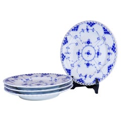 Arnold Krog - Royal Copenhagen Blue Fluted Musselmalet - 4 Luncheon Plates 1085