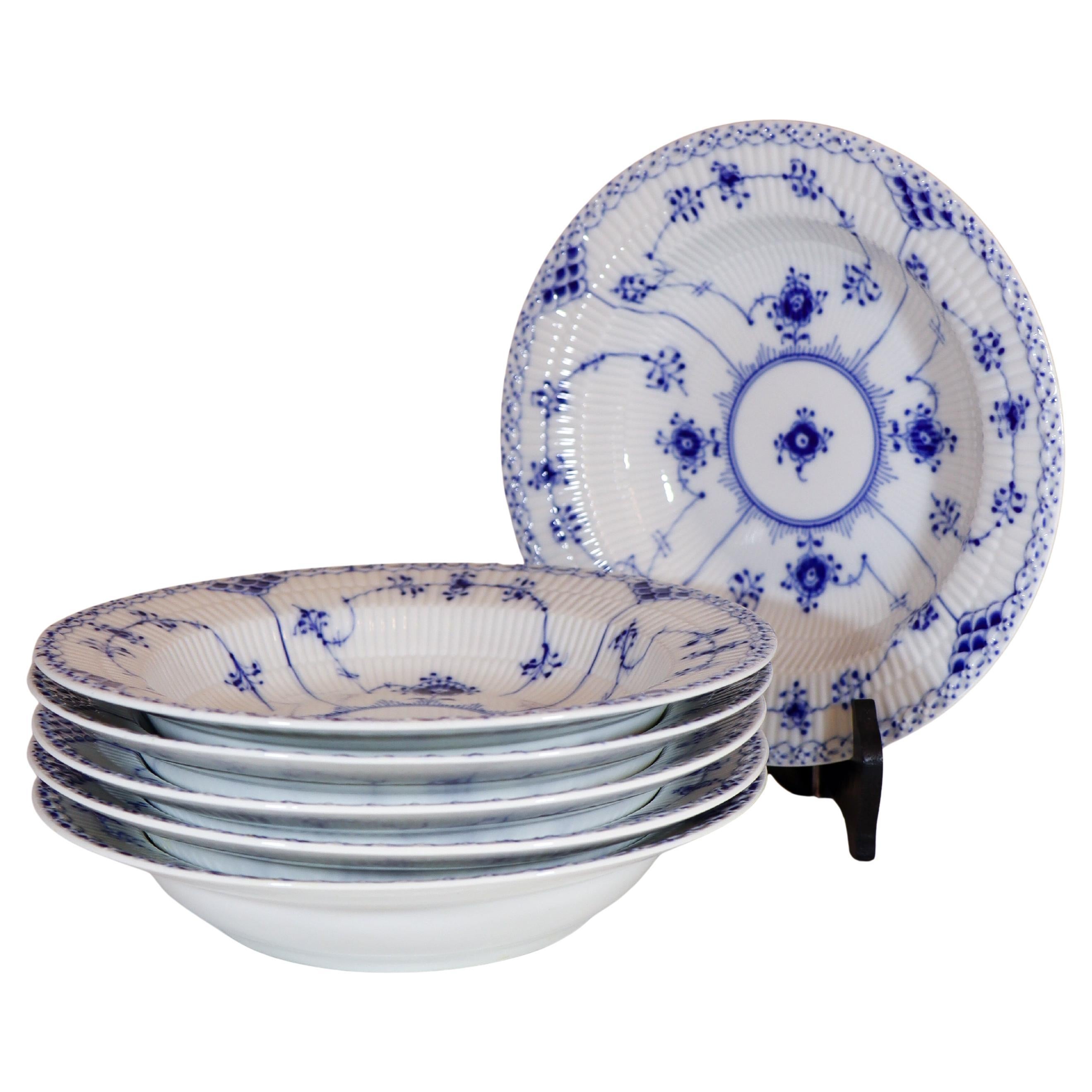 Arnold Krog - Royal Copenhagen Blue Fluted Musselmalet - 6 Deep Soup Plates 566