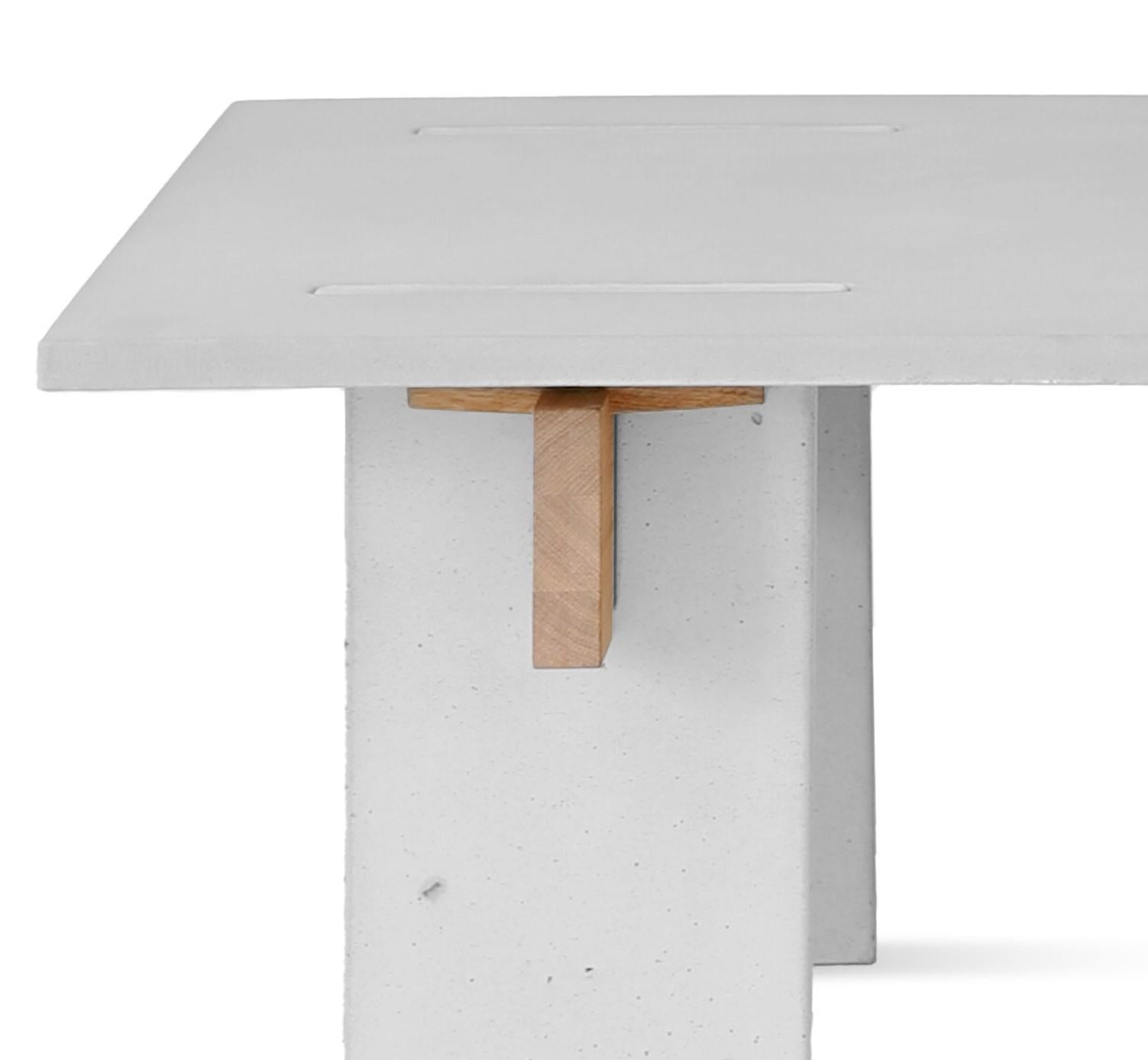 Arnold Light Concrete and Light Oak Wedges Coffee Table by Eberhart Furniture In condizioni Nuovo in vendita a Geneve, CH