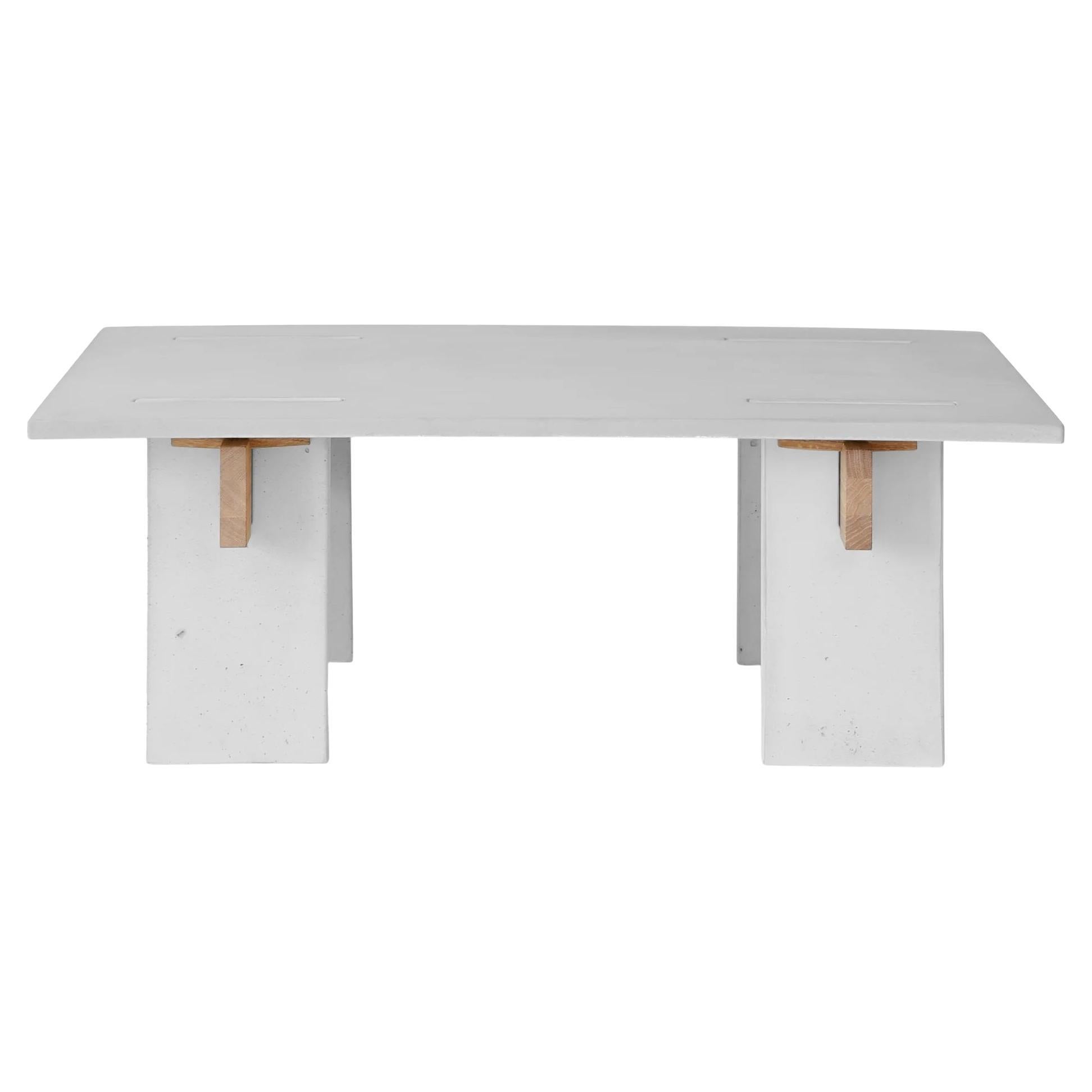 Arnold Light Concrete and Light Oak Wedges Coffee Table by Eberhart Furniture