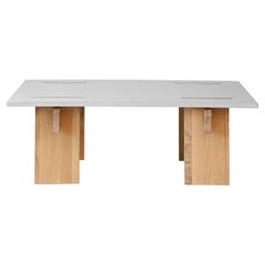 Arnold Light Concrete Top and Light Oak Legs Coffee Table by Eberhart Furniture