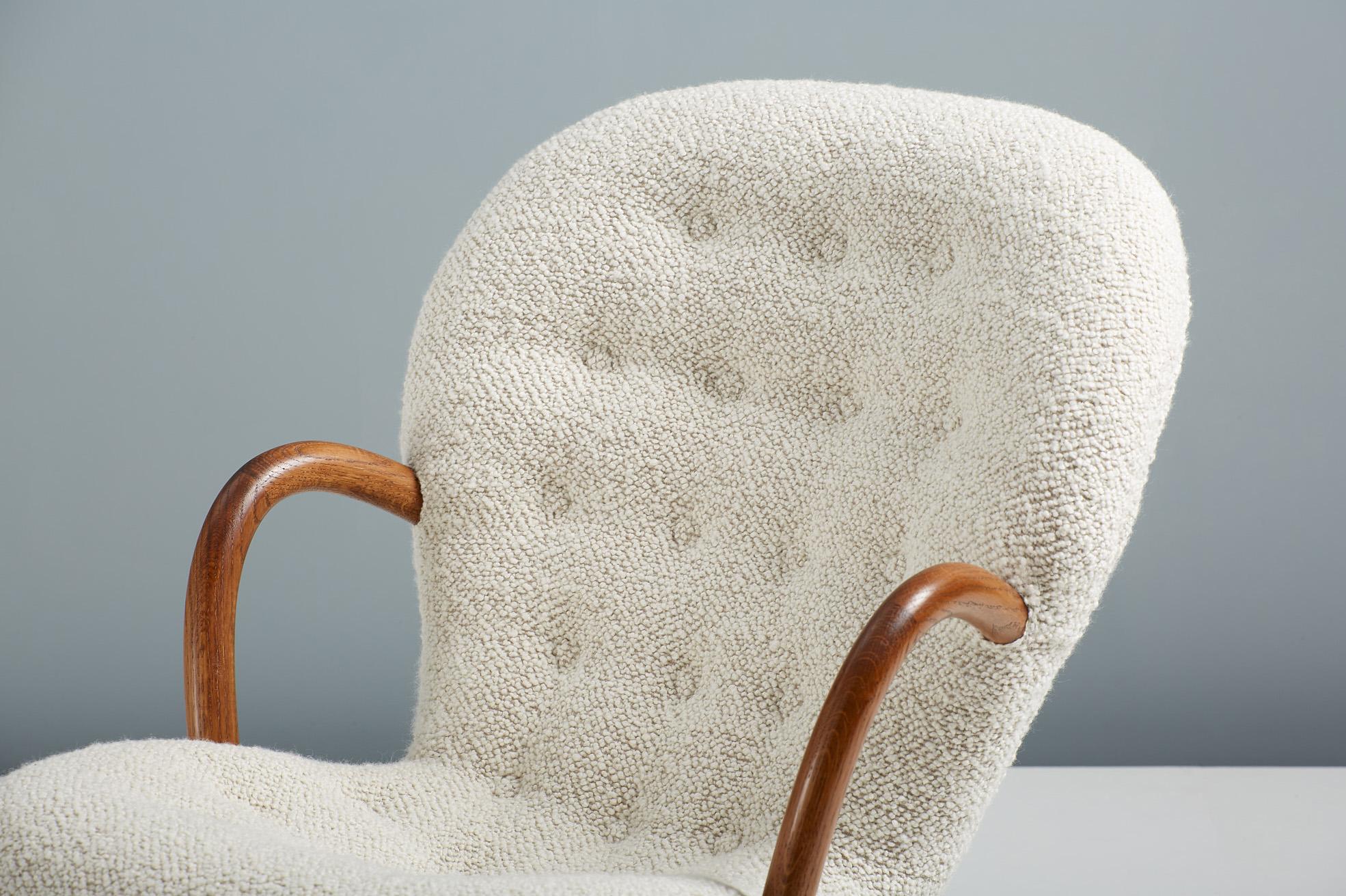 British Re-Edition Sheepskin Clam Chair by Arnold Madsen For Sale