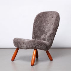 Arnold Madsen ‘Clam’ Chair in Sheepskin, 1940s