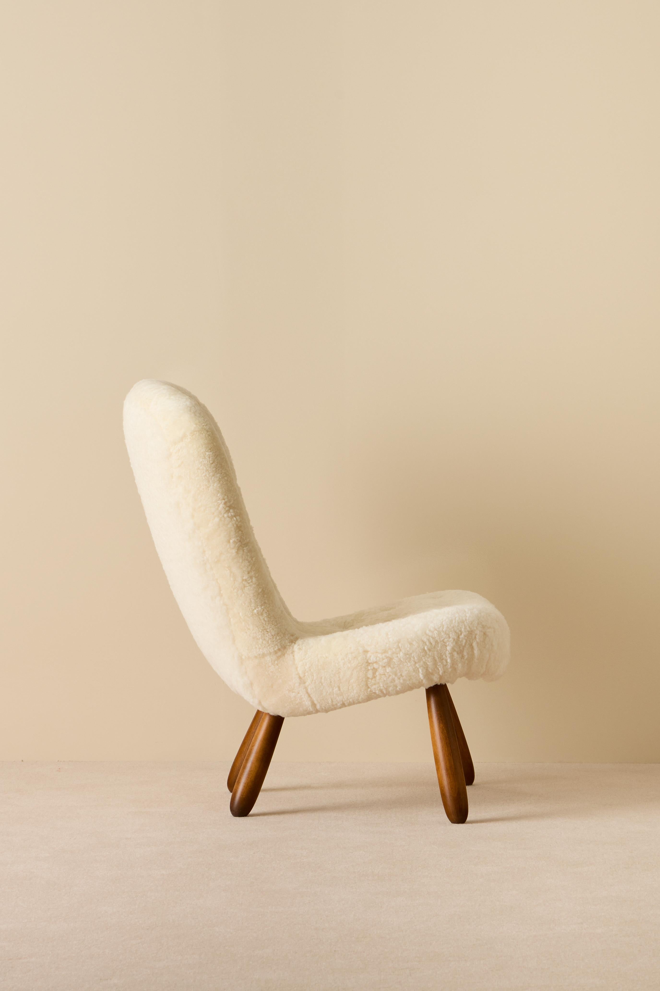 Milieu du XXe siècle Arnold Madsen 'Clam Chair' produit par Madsen & Schubell, années 1950 en vente