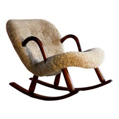 Arnold Madsen Clam Rocking Chair Norway, Circa 1950s