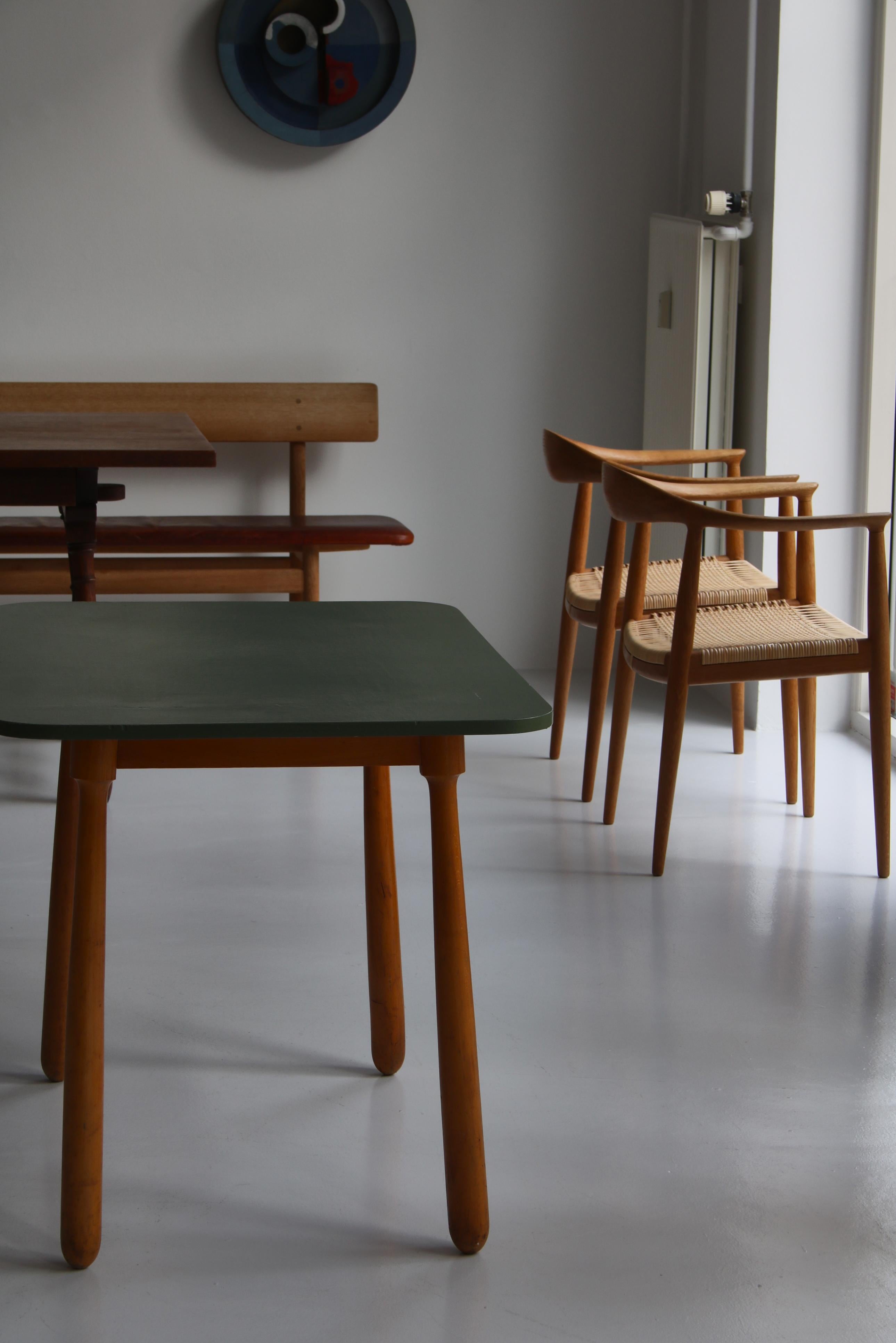 Arnold Madsen Club Legged Desk / Table in Beech, Scandinavian Modern, 1940s For Sale 12
