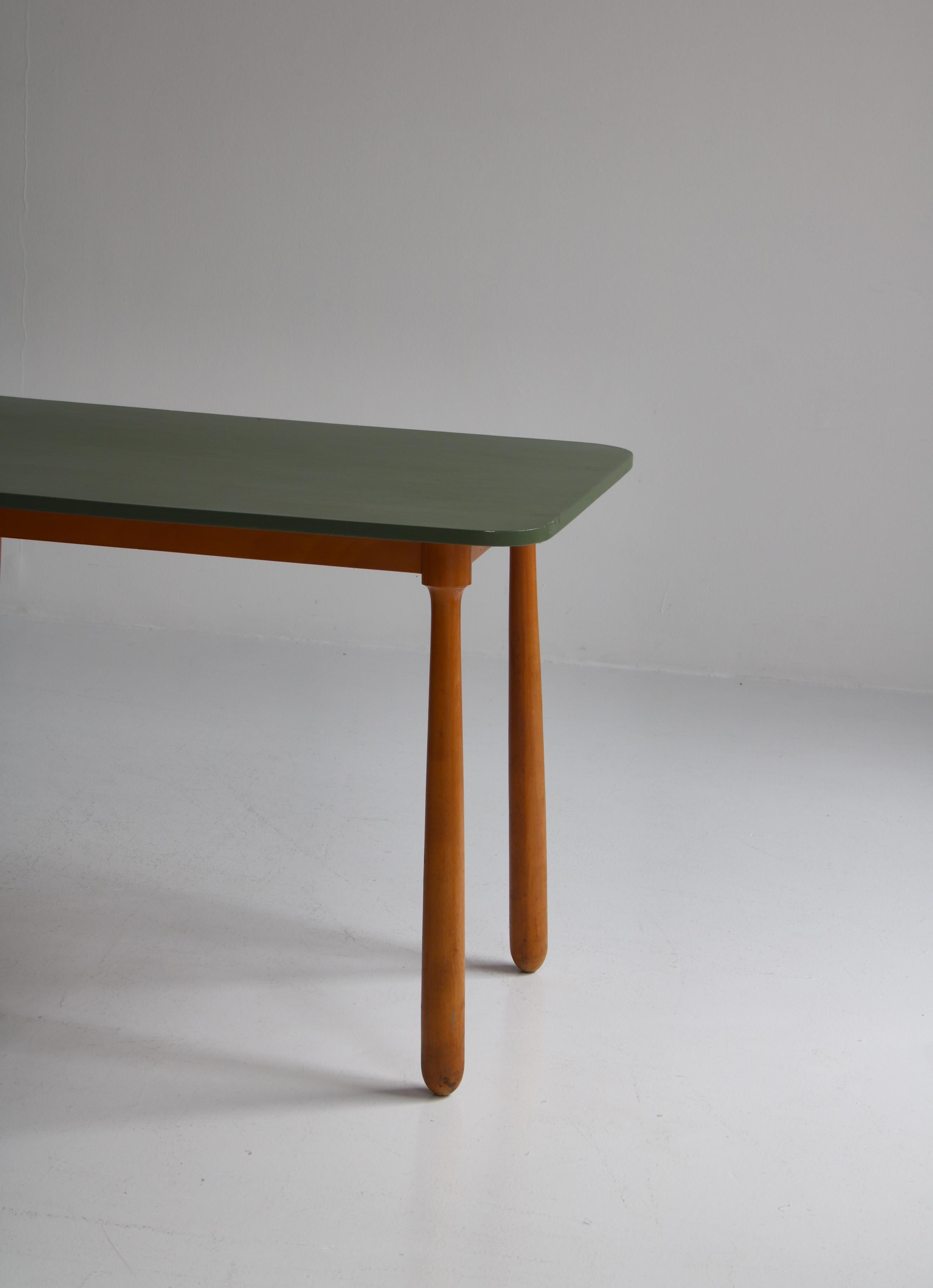 Arnold Madsen Club Legged Desk / Table in Beech, Scandinavian Modern, 1940s For Sale 3