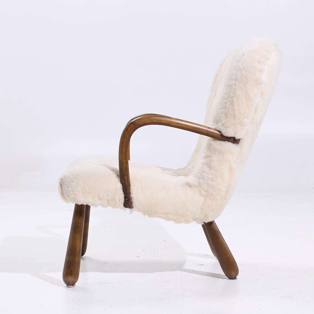 Arnold Madsen for Madsen & Schübel Mid Century Danish Clam Chair For Sale 2