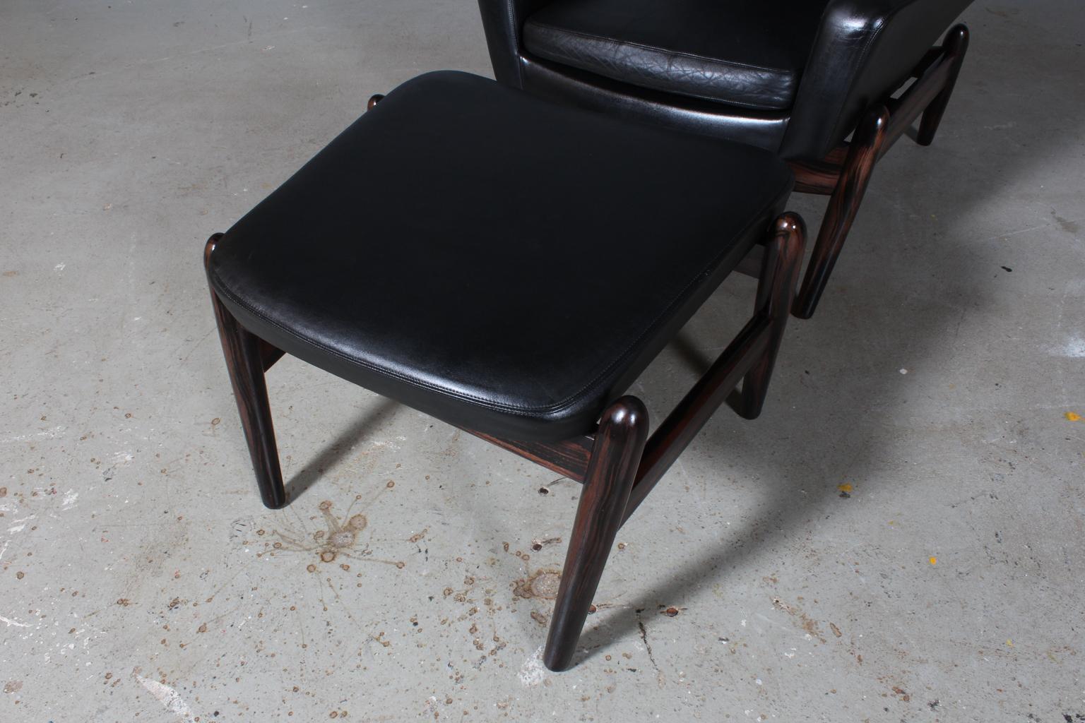 Scandinavian Modern Arnold Madsen Lounge Chair with Ottoman