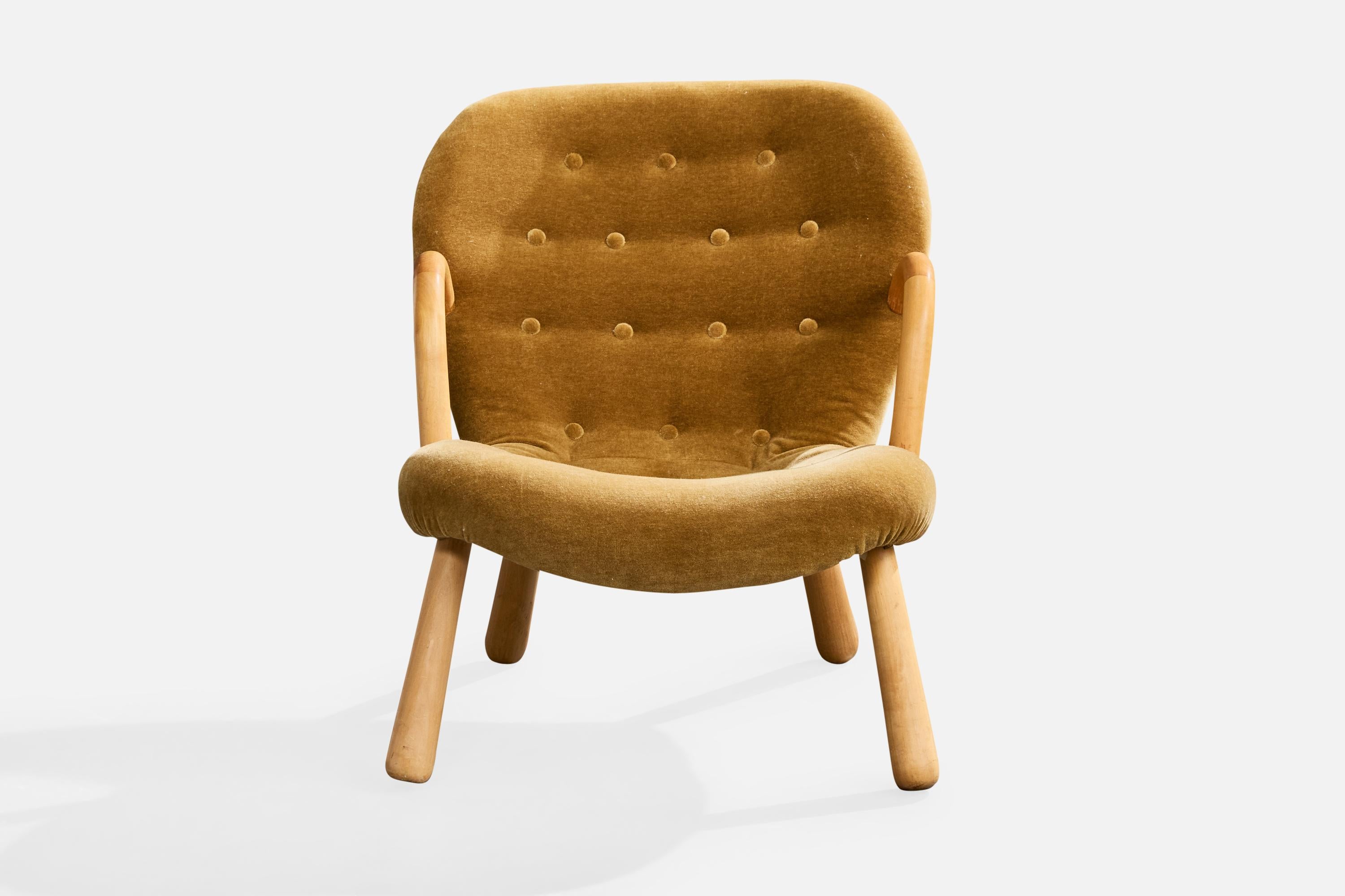 Arnold Madsen, chaise longue, Wood, velours, Suède, années 1950 Bon état - En vente à High Point, NC