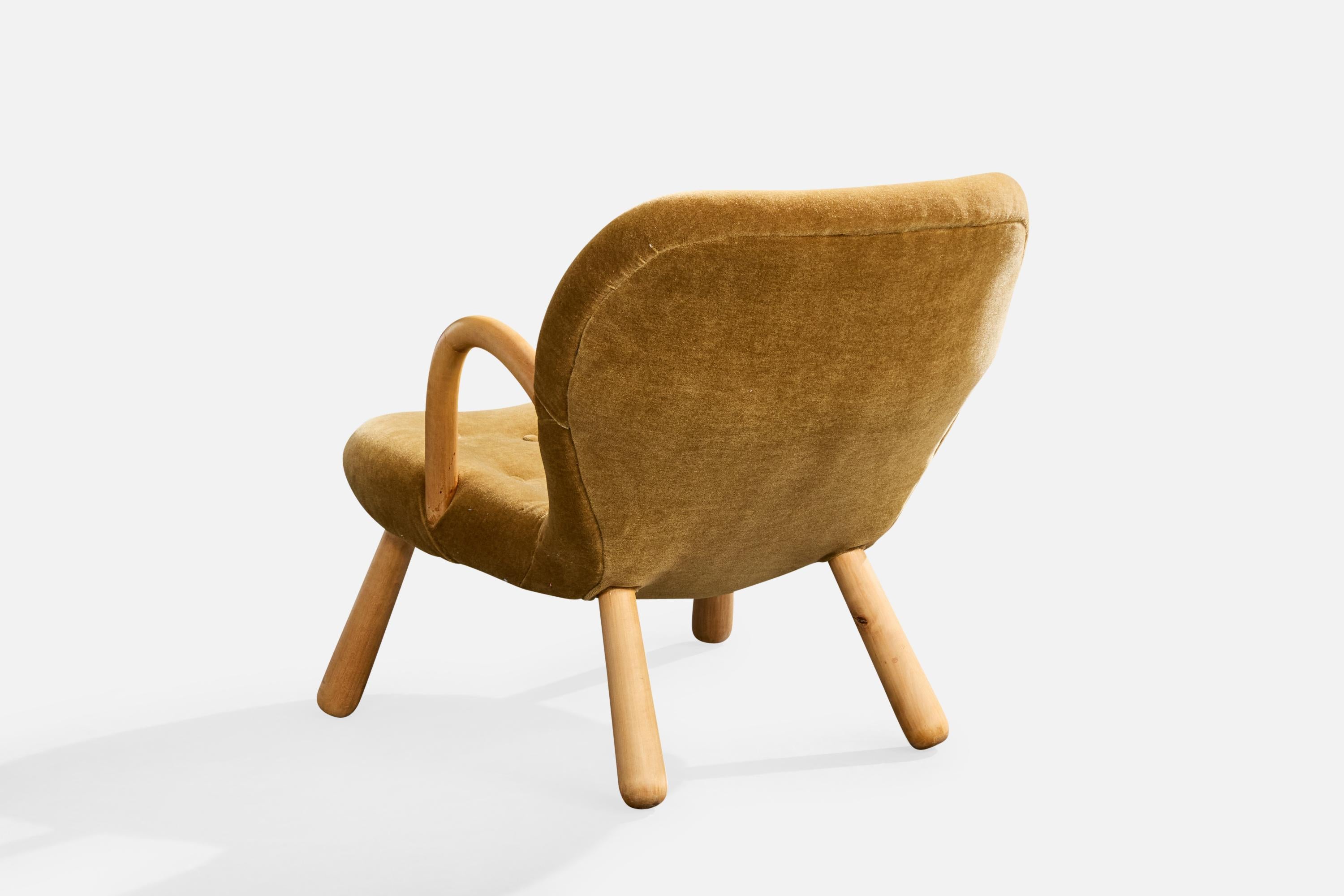 Velours Arnold Madsen, chaise longue, Wood, velours, Suède, années 1950 en vente