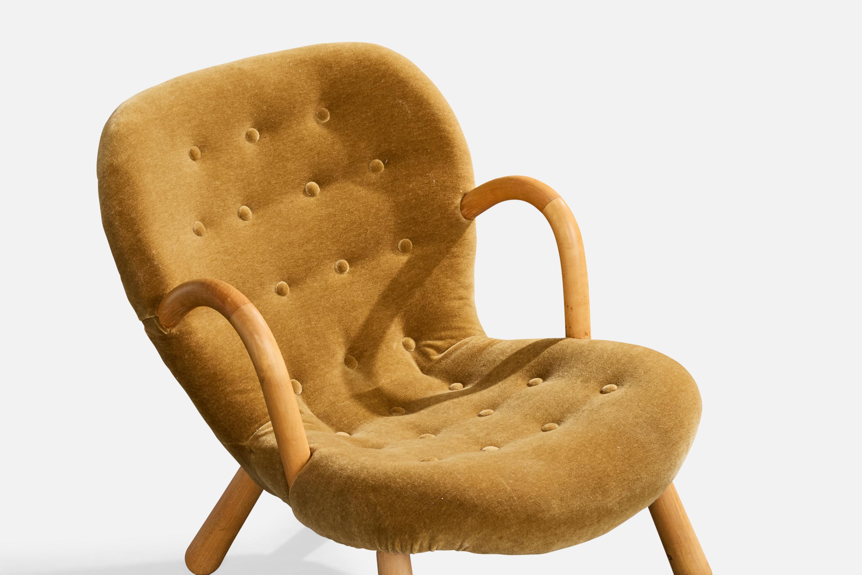 Arnold Madsen, chaise longue, Wood, velours, Suède, années 1950 en vente 2