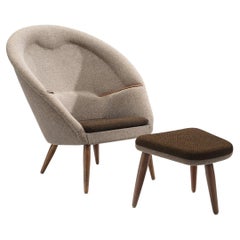 Arnold Madsen 'Oda' Easy Chair with Stool 