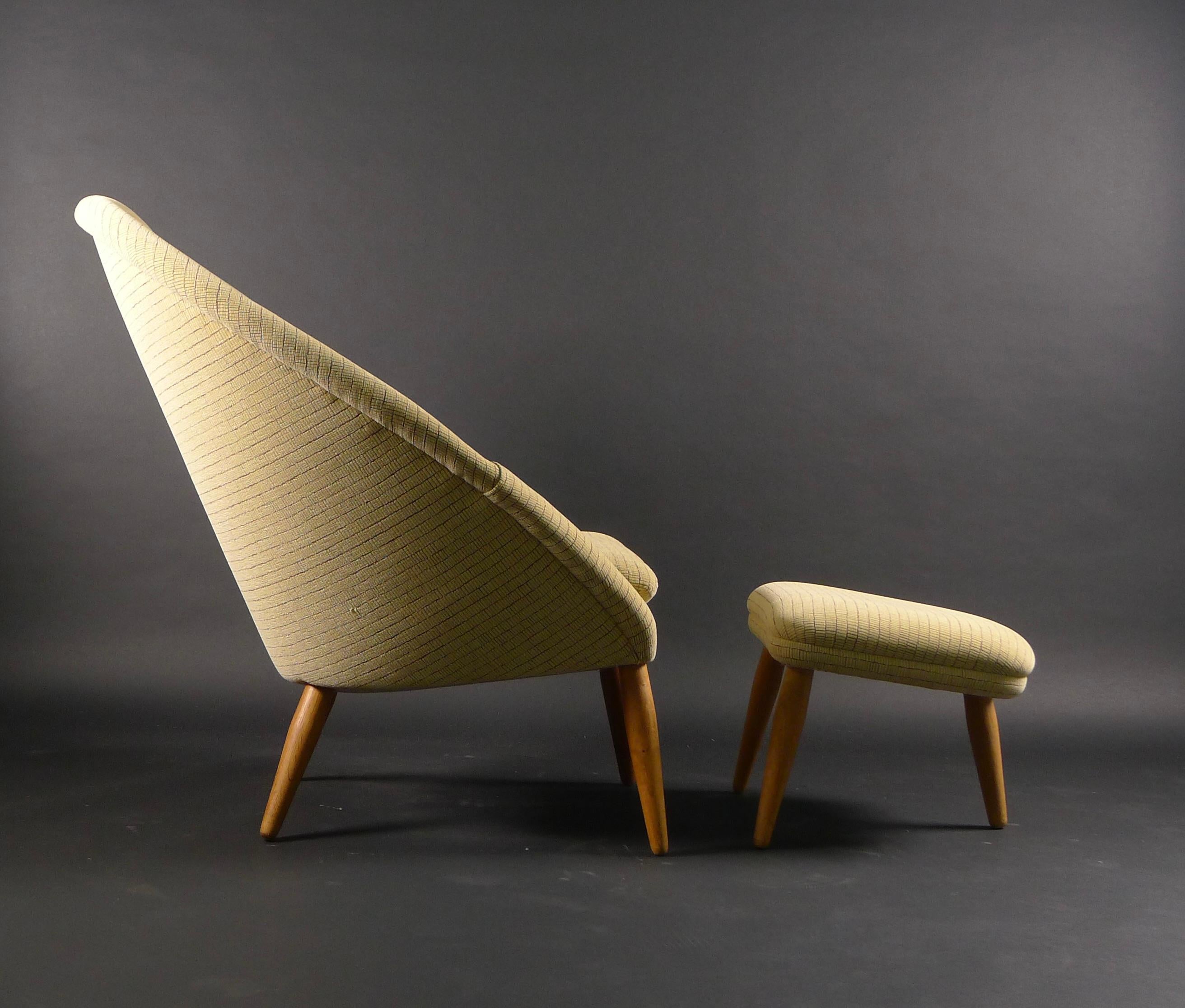 Arnold Madsen, Oda Lounge Chair and Ottoman, Designed 1957, Denmark 5