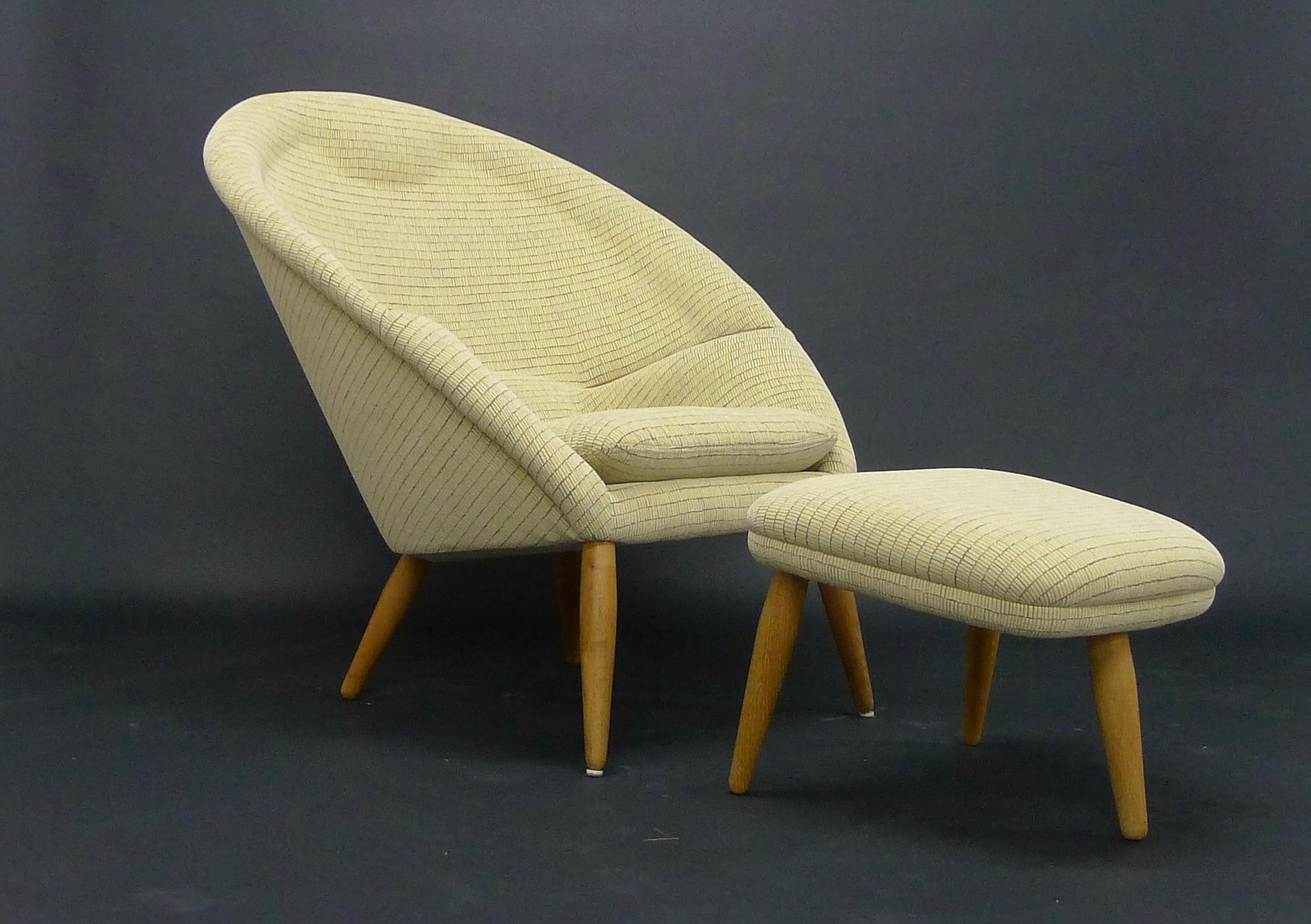 Scandinavian Modern Arnold Madsen, Oda Lounge Chair and Ottoman, Designed 1957, Denmark