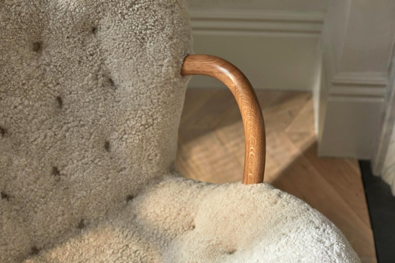 Arnold Madsen Sheepskin Clam Chair 1944 For Sale 8