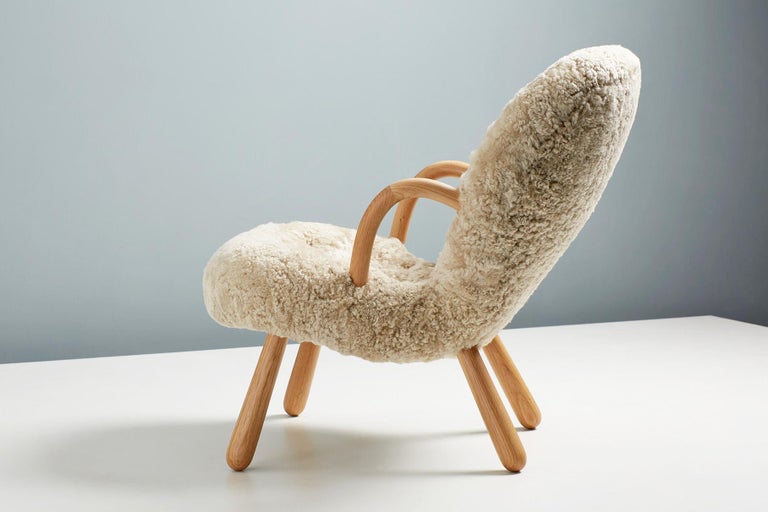 Arnold Madsen Sheepskin Clam Chair, 1944 For Sale 14