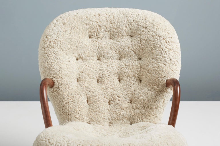 Arnold Madsen Sheepskin Clam Chair, 1944 In New Condition For Sale In London, GB
