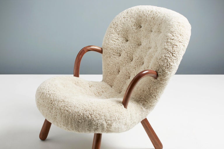 Arnold Madsen Sheepskin Clam Chair, 1944 For Sale 1