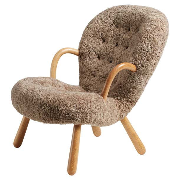 Re-Edition Sheepskin Clam Chair by Arnold Madsen For Sale at 1stDibs