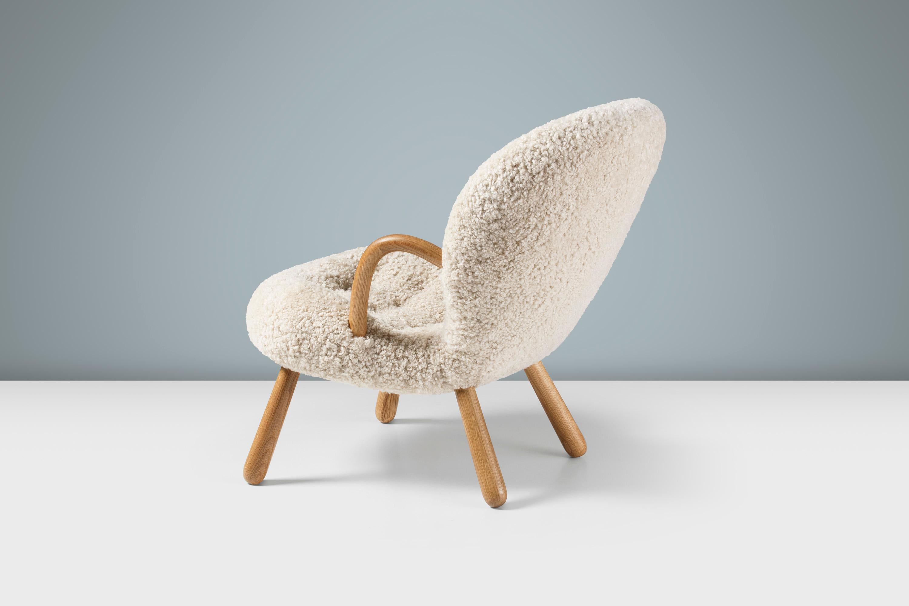 Svedese Sedia Clam in pelle di pecora Arnold Madsen - New Edition in vendita