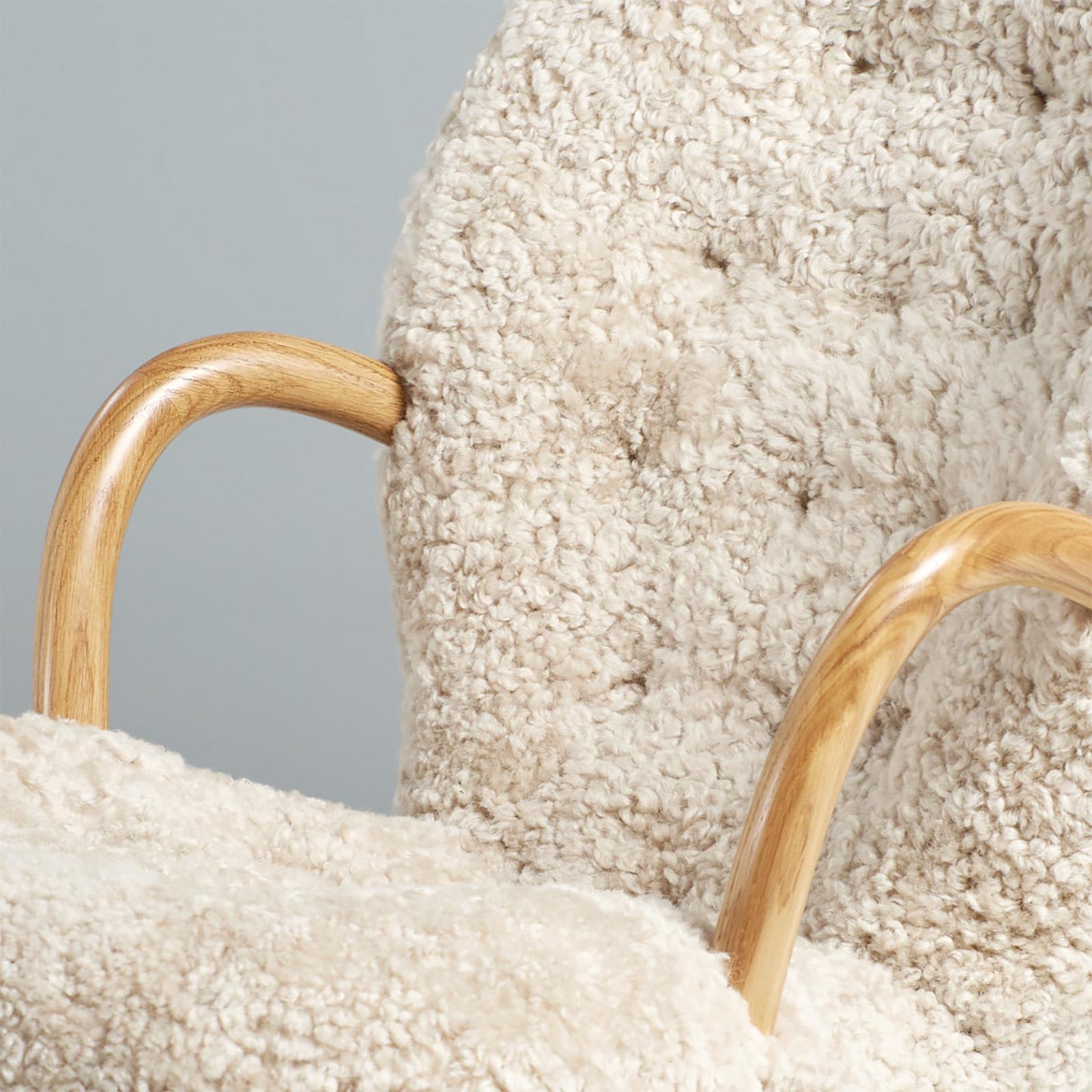 Montone Sedia Clam in pelle di pecora Arnold Madsen - New Edition in vendita