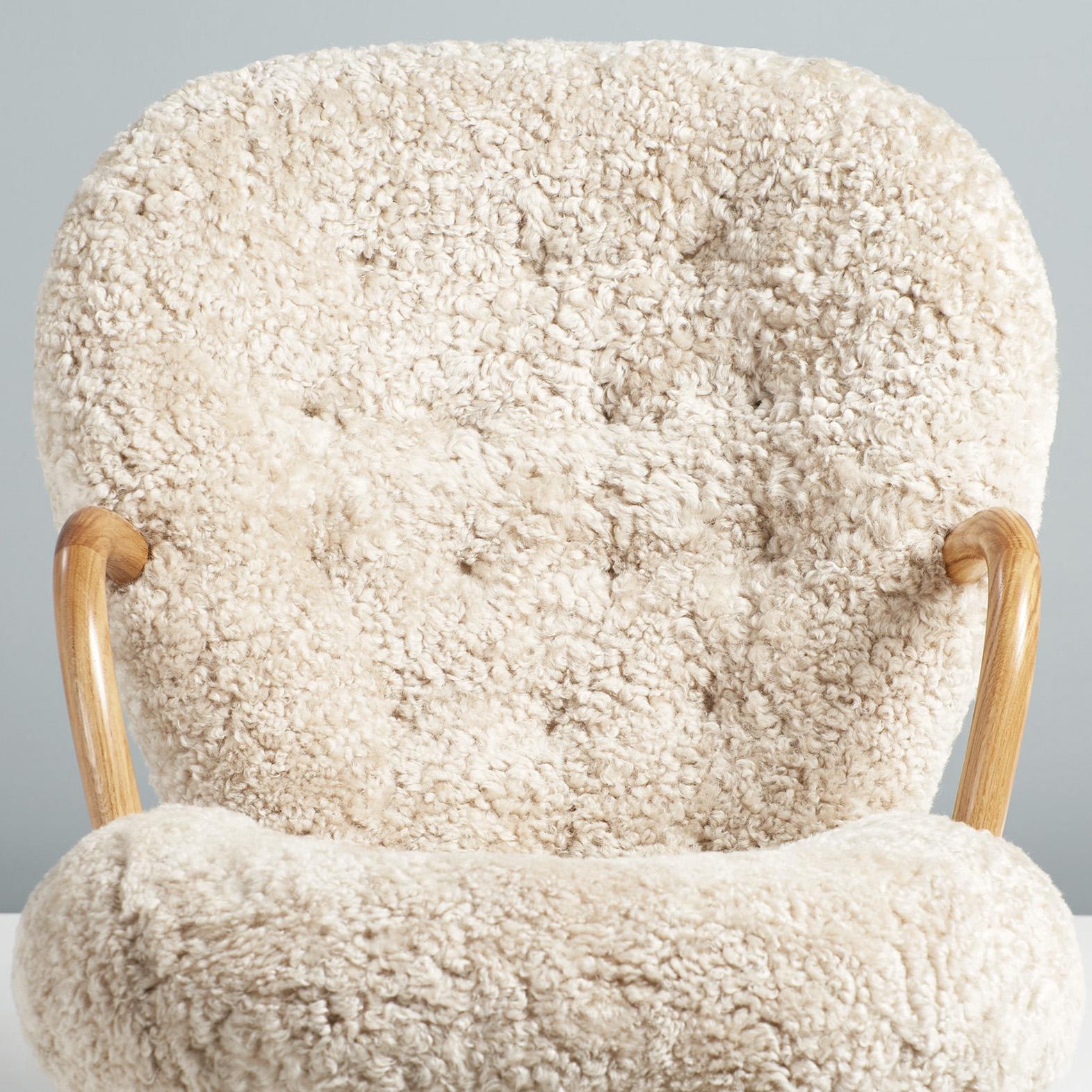 Sedia Clam in pelle di pecora Arnold Madsen - New Edition in vendita 2