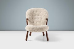 Arnold Madsen Sheepskin Clam Chair & Stool