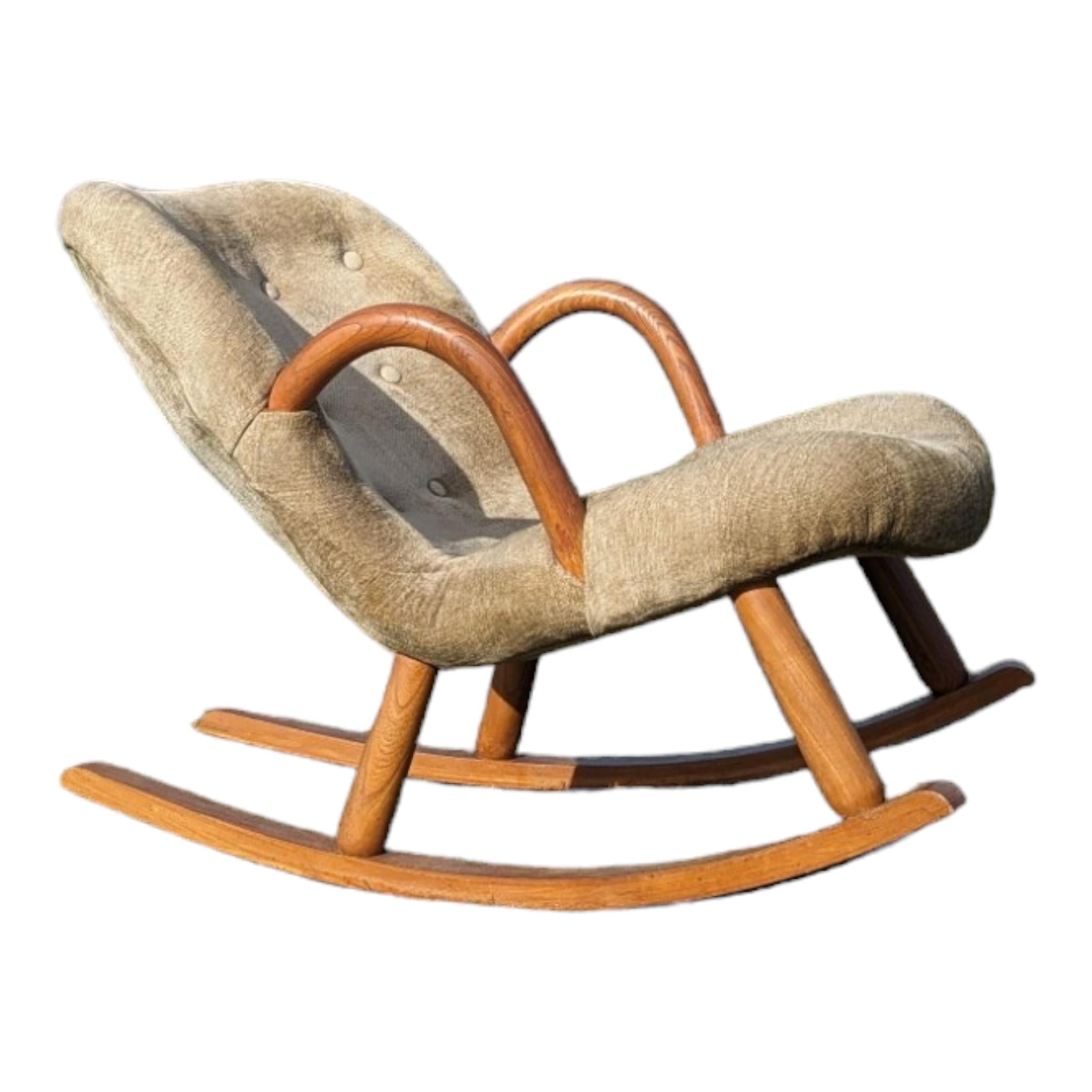 A rare circa 1960s rocking chair attributed to Arnold Masden as the designer. The wood and grain has beautiful colours/mix of light brown and gold throughout, featuring a solid Scandanavian birch or beech timber. Note this is not a new or remake
