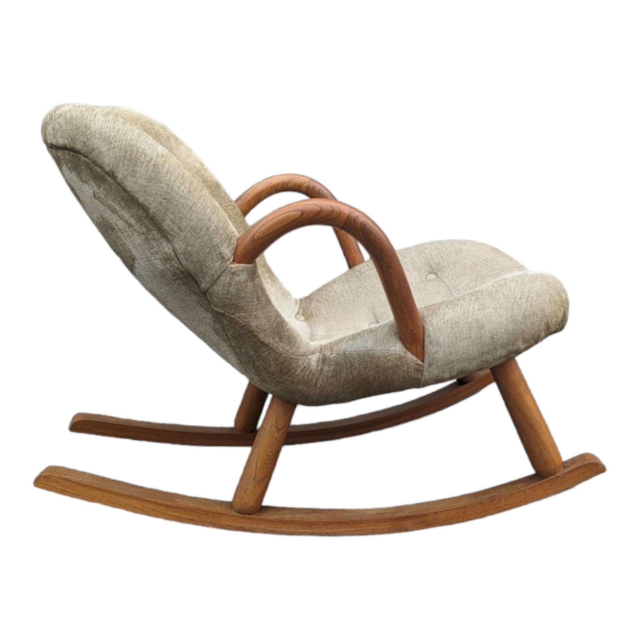 20th Century Rare Arnold Madsen Attributed Clam Rocking Chair circa 1960s For Sale