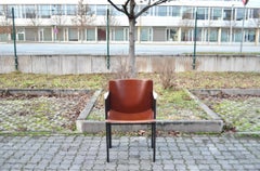 Arnold Merckx pour Arco Chaise de salle à manger en cuir sellier cognac Lot de 2