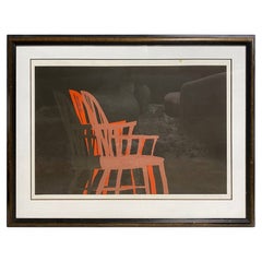 Arnold Mesches Signierte Stuhlserie Große farbige Lithographie, 1969