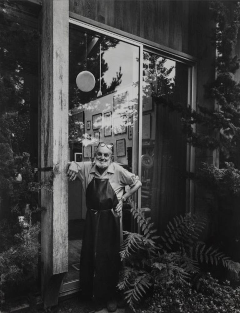 Arnold Newman Black and White Photograph - Portrait of Ansel Adams at his home Carmel Highlands, California