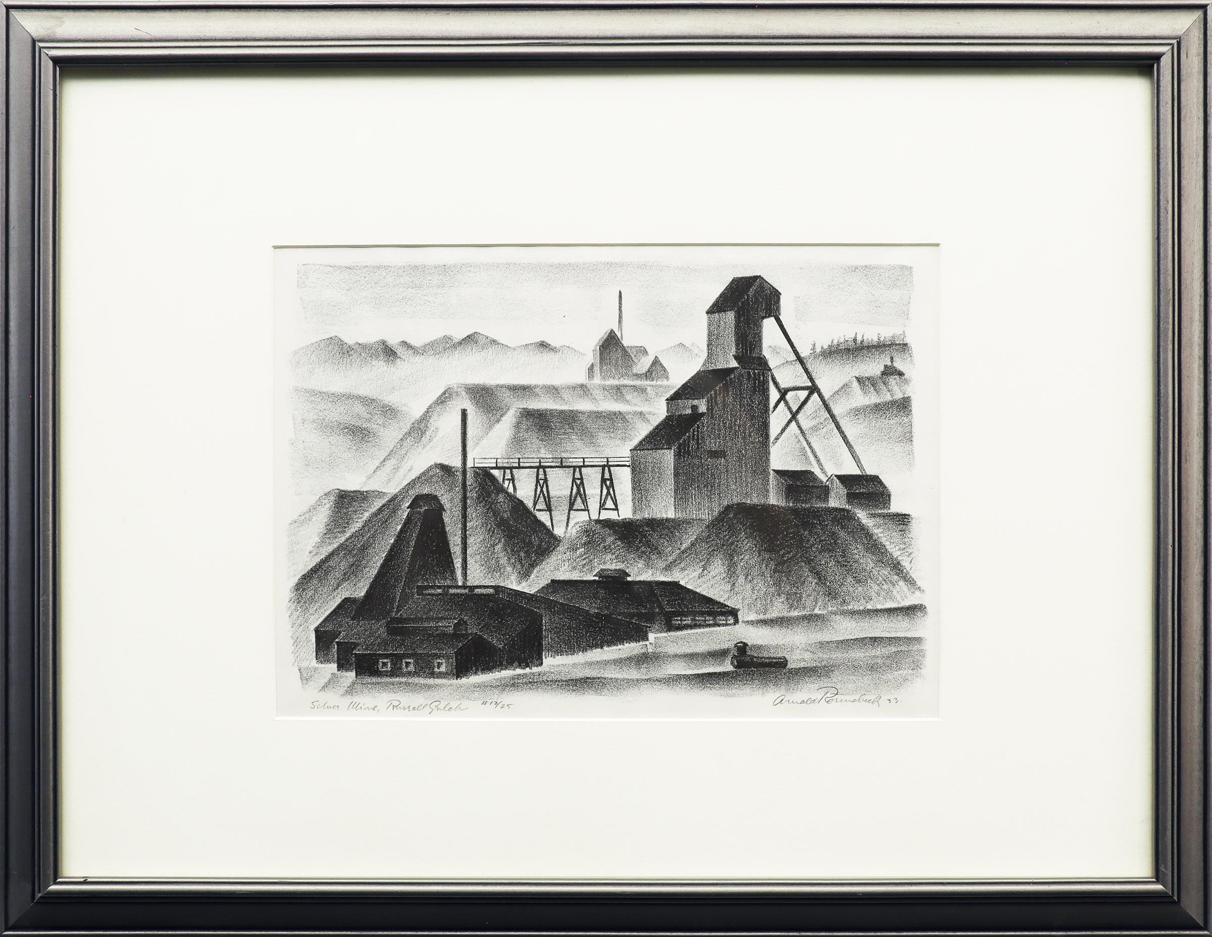 Mine d'argent, Russell Gulch (12/25) Impression abstraite en noir et blanc dans les montagnes