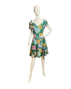 Arnold Scaasi 1950s Off-Shoulder Silk Floral Dress – Brooklyn Museum Provenance