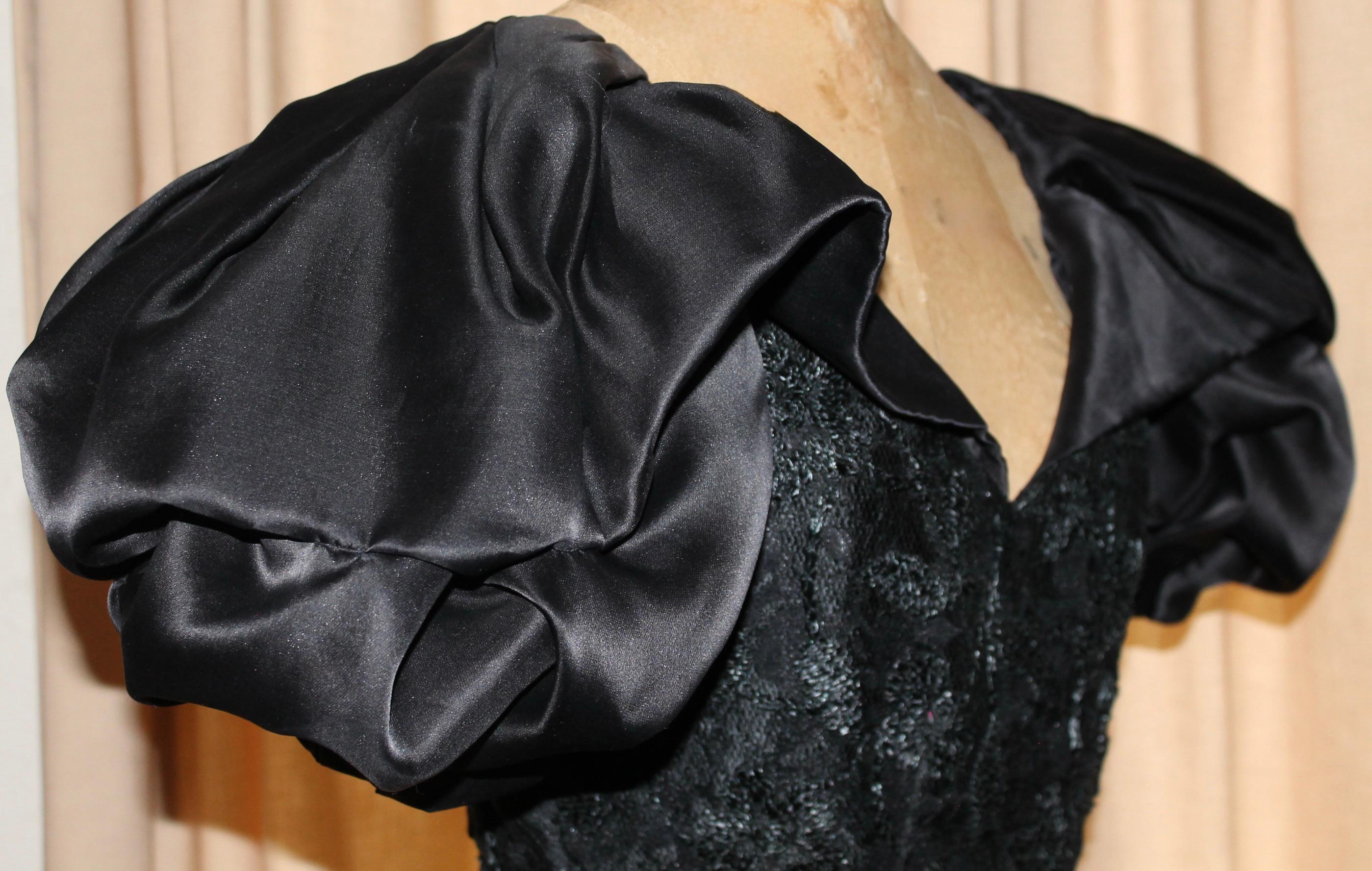 Arnold Scaasi Boutique Black 1980's Evening Gown en vente 5